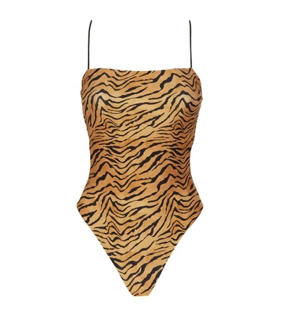 Shop Vix Tiger Print Lace-up Swimsuit