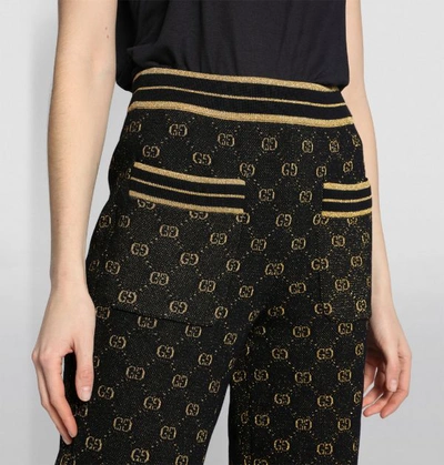 Shop Gucci Lurex Logo Track Trousers