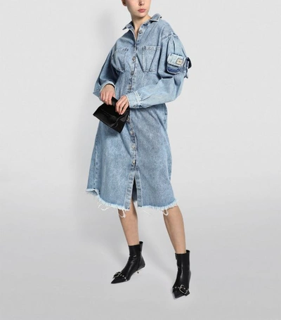 Shop Natasha Zinko X Duo Corseted Denim Dress