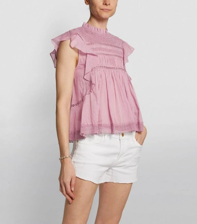 Shop Isabel Marant Étoile Cotton Vivia Ruffle Top