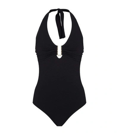 Shop Melissa Odabash Tampa Halterneck Piqué Swimsuit