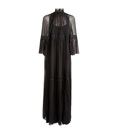 Shop Alberta Ferretti Silk Chiffon Maxi Dress