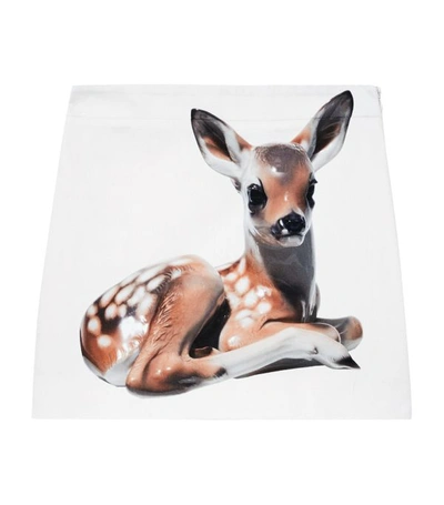 Shop Burberry Denim Deer Print Skirt