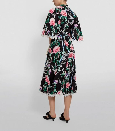Shop Andrew Gn Floral Belted Midi Dress