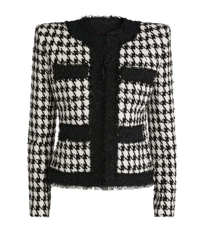 Shop Balmain Houndstooth Tweed Jacket