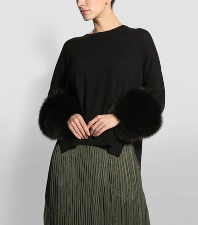 Shop Izaak Azanei Fox Cuff Sweater