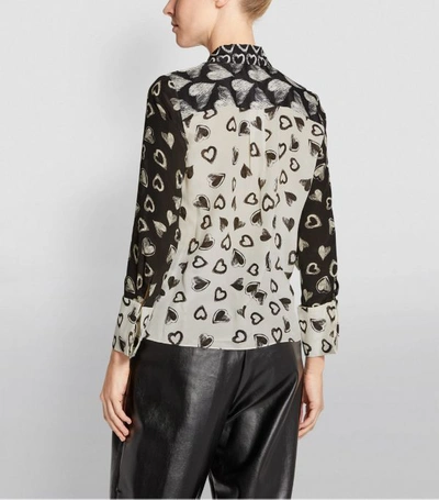 Shop Alice And Olivia Silk Willa Heart Shirt