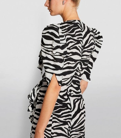 Shop Attico Zebra Wrap Mini Dress