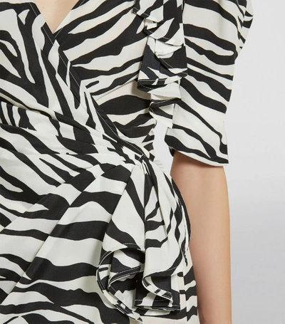 Shop Attico Zebra Wrap Mini Dress