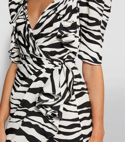 Shop Attico Zebra Wrap Mini Dress