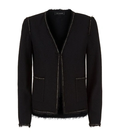 Shop St John Chain Trim Bouclé Jacket