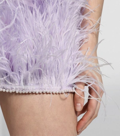 Shop Attico Ostrich Feather Mini Dress