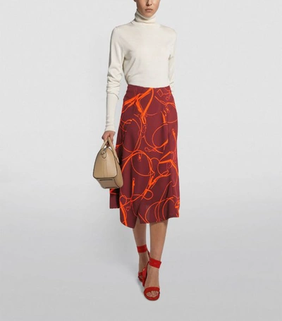 Shop Victoria Beckham Draped Midi Skirt