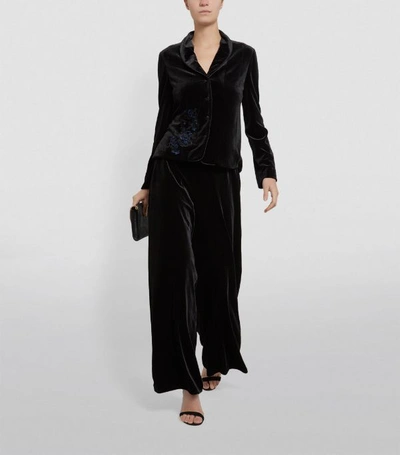 Shop Myla Devonshire Place Velvet Pyjama Shirt