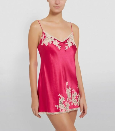 Shop Carine Gilson Silk Lace Trim Chemise