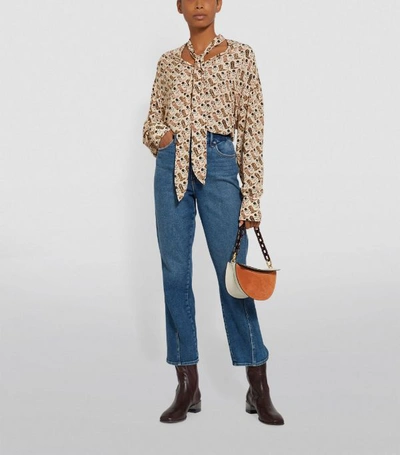 Shop Sandro Cowboy Boot Pussybow Blouse