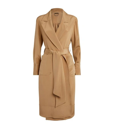 Shop Kiton Silk Overcoat