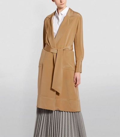Shop Kiton Silk Overcoat