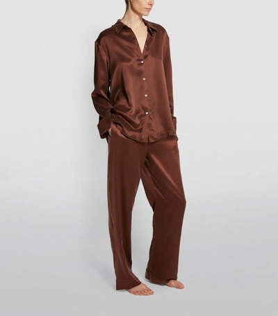 Shop Asceno London Silk Pyjama Top