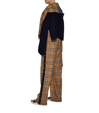 Shop Burberry Vintage Check Wide Leg Trousers