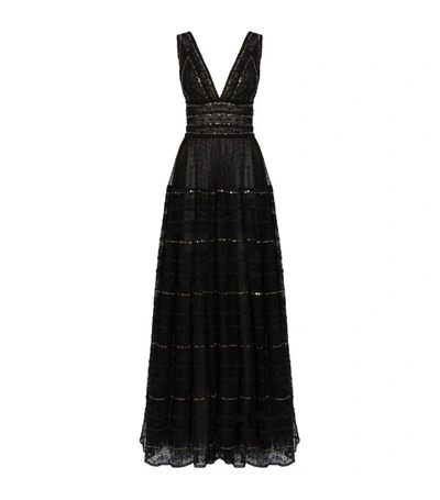 Shop Costarellos Embroidered Lace Gown