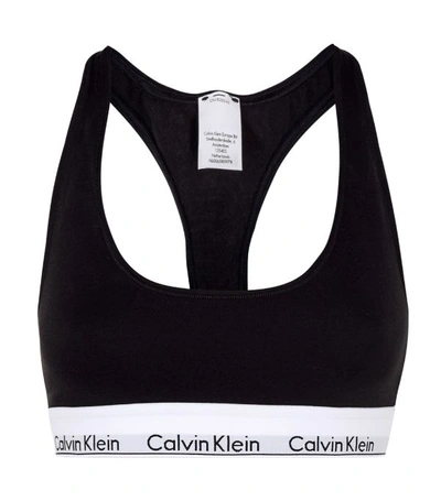 Shop Calvin Klein Logo Bralette In Black