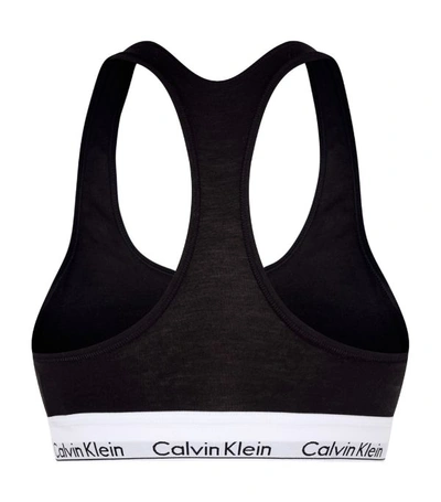 Shop Calvin Klein Logo Bralette In Black