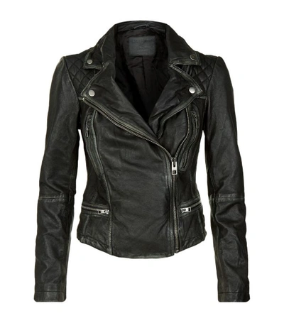 Shop Allsaints Cargo Leather Biker Jacket