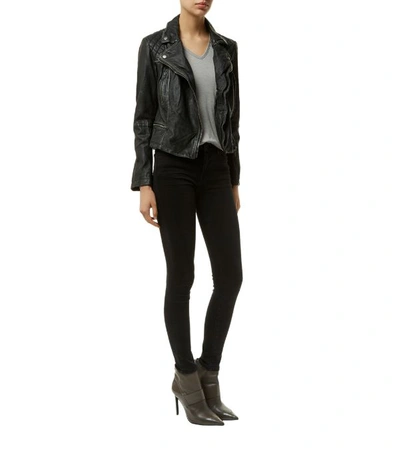 Shop Allsaints Cargo Leather Biker Jacket