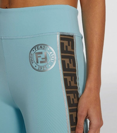 Shop Fendi Logo Side-stripe Leggings