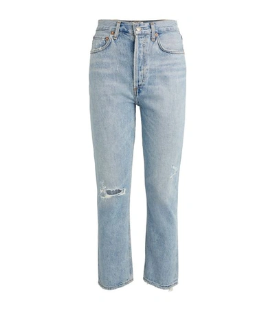 Shop Agolde Straight Riley Crop Jeans