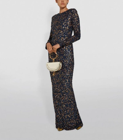 Shop Rachel Gilbert Atlanta Long-sleeve Sequin Gown