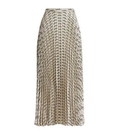Shop Valentino Signature Stripe Silk Skirt