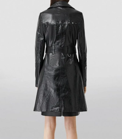 Shop Burberry Studded Leather Trench Coat