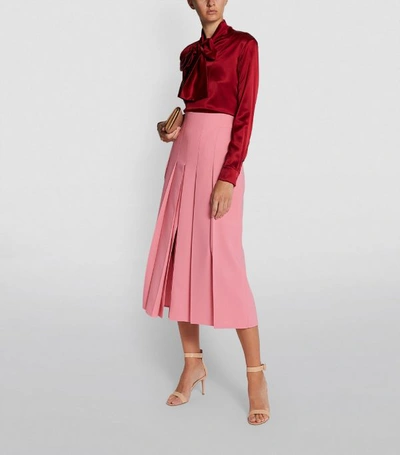 Shop Akris Pleated Midi Skirt