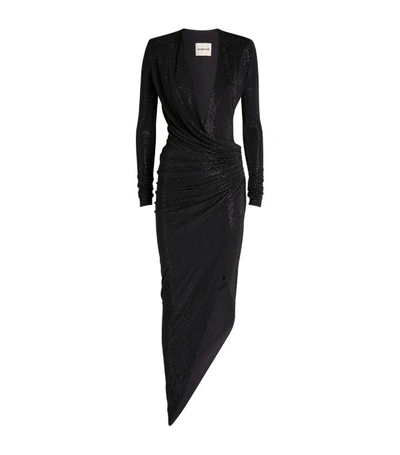 Shop Alexandre Vauthier Crystal-embellished Ruched Gown