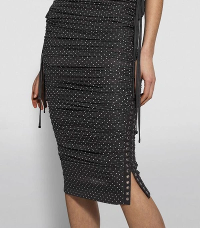 Shop Dolce & Gabbana Polka-dot Lace-up Midi Dress