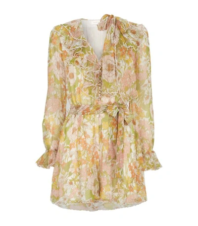 Shop Zimmermann Super Eight Floral Silk Playsuit