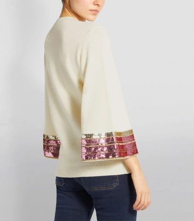 Shop Valentino Cashmere-wool Sequin Sweater