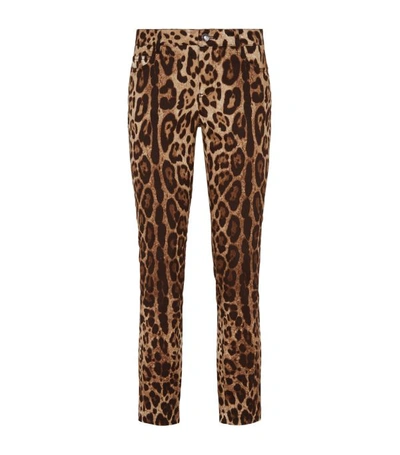 Shop Dolce & Gabbana Leopard Print Pretty Skinny Jeans