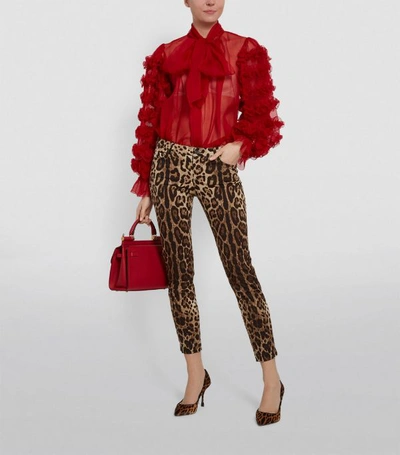 Shop Dolce & Gabbana Leopard Print Pretty Skinny Jeans