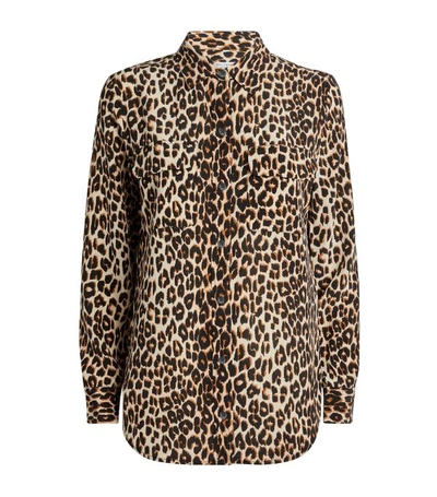 Shop Equipment Leopard Print Silk Shirt