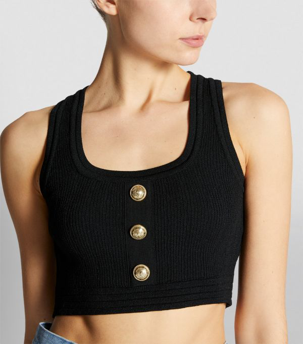 balmain crop top black