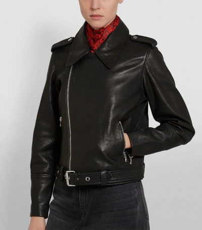 J Brand Belted Maysen Leather Jacket In Black | ModeSens