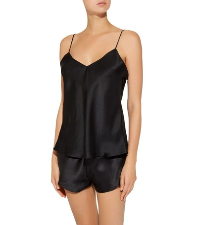 Shop Simone Perele Silk Pyjama Camisole Top In Black