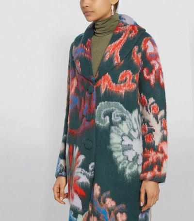 Shop Tory Burch Wool Floral Intarsia Cardigan