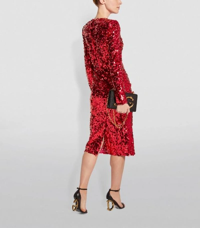 Shop Dolce & Gabbana Sequin Midi Dress
