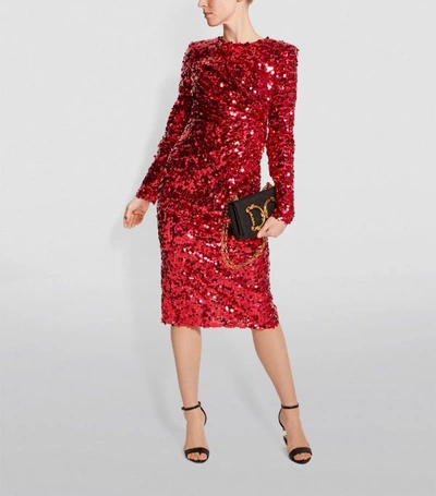 Shop Dolce & Gabbana Sequin Midi Dress