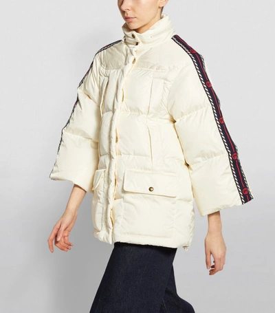 Shop Gucci Hooded Logo Padded Down Jacket