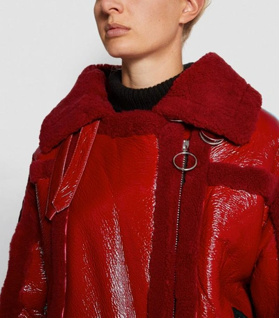 Shop Nicole Benisti Montiagne Shearling Biker Jacket